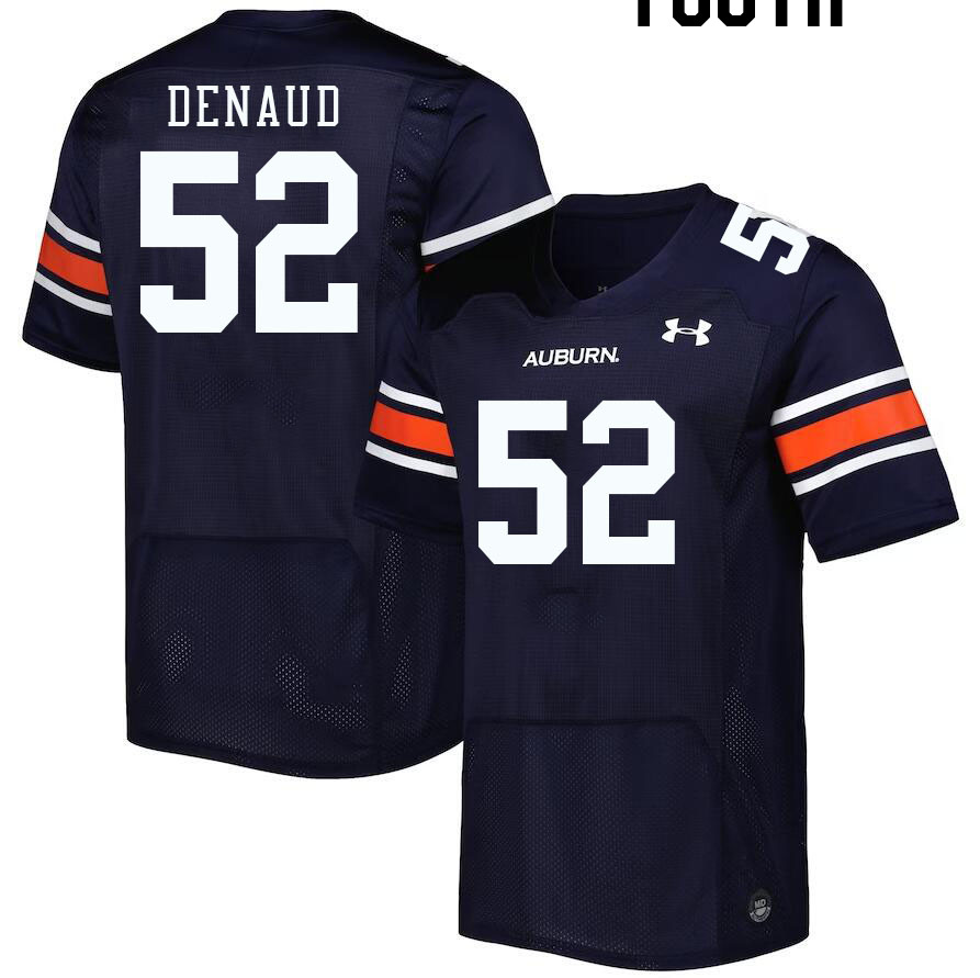 Youth #52 Wilky Denaud Auburn Tigers College Football Jerseys Stitched-Navy